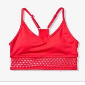 🇺🇸VS Pink Red Sports Bra with Net Detail Size Large